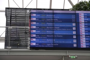 Departures board at Gare de Lyon